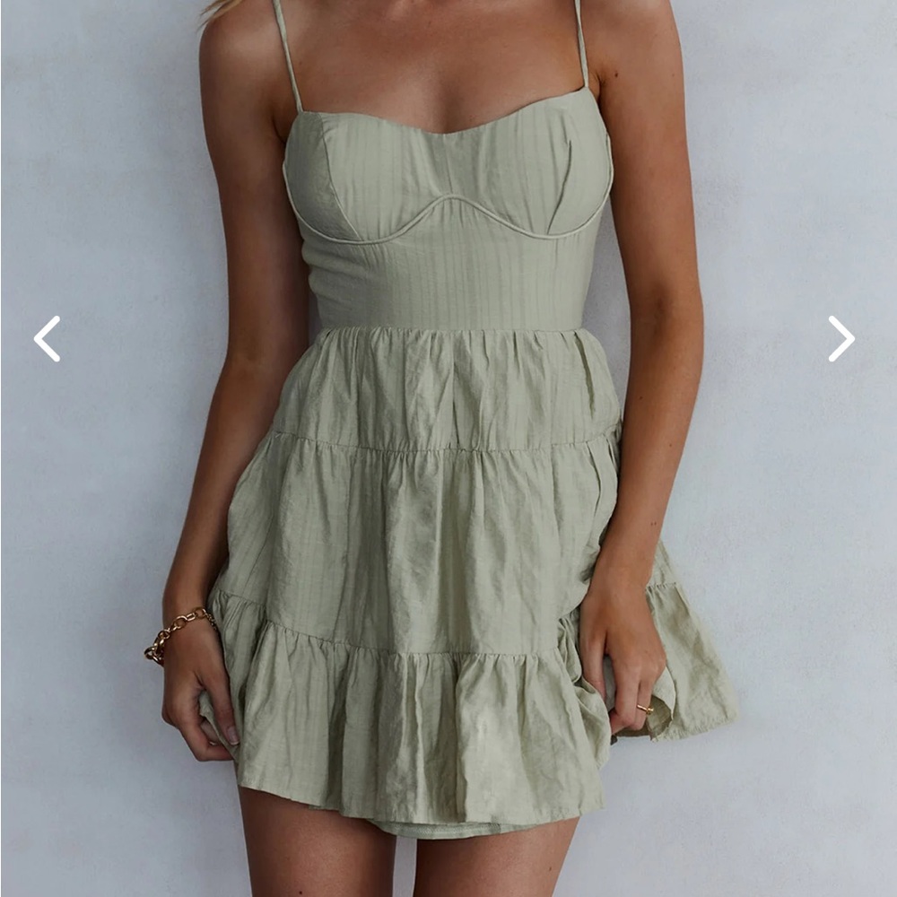 Selfie Leslie Sage Green Mini Dress